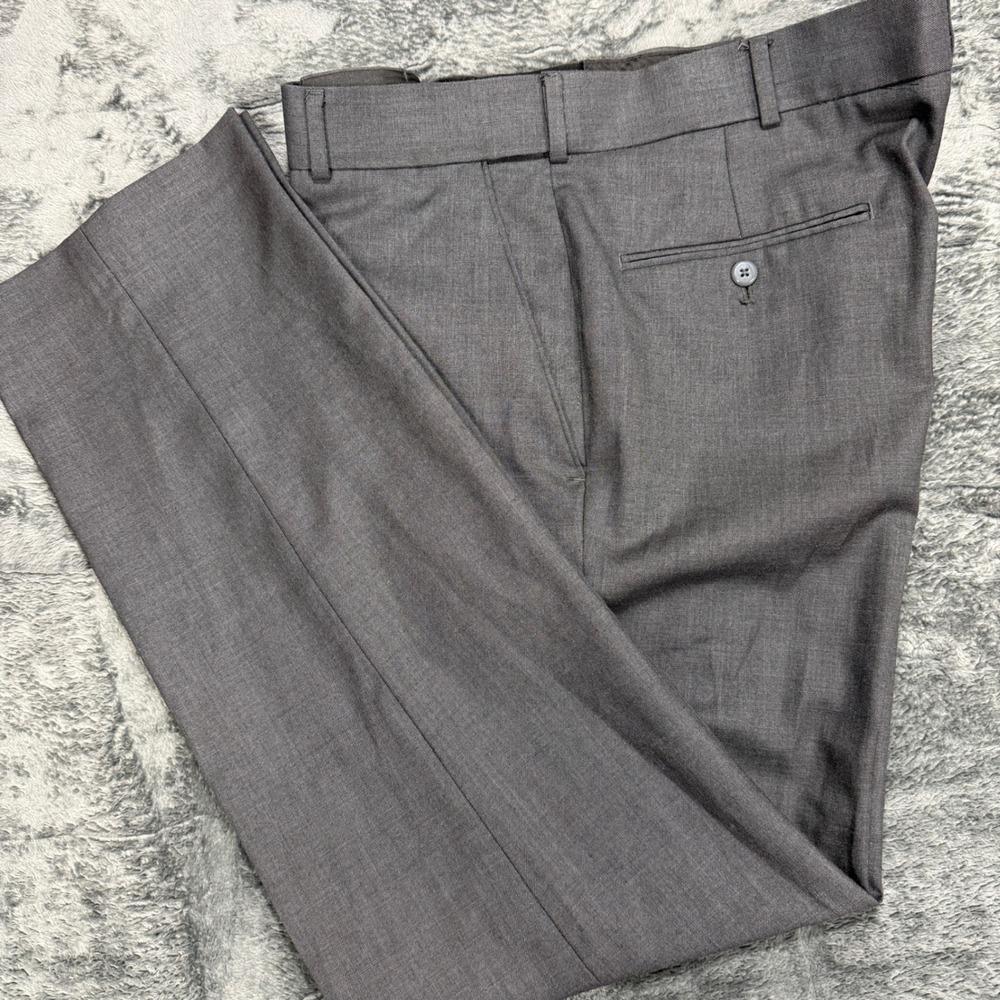 Stafford Dress Pants‎ Men 36x32 Gray Sharkskin Classic Fit Travel Trousers